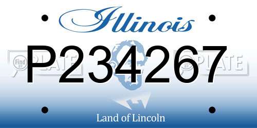 P234267 Illinois License Plate