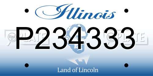 P234333 Illinois License Plate