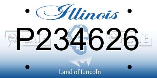 P234626 Illinois License Plate