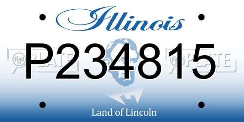 P234815 Illinois License Plate