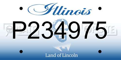 P234975 Illinois License Plate