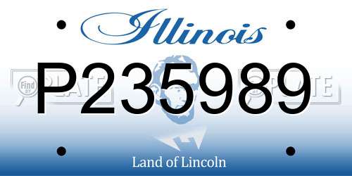 P235989 Illinois License Plate