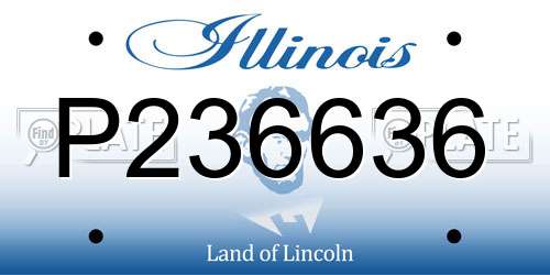 P236636 Illinois License Plate