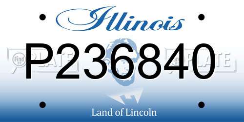 P236840 Illinois License Plate