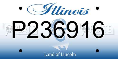 P236916 Illinois License Plate