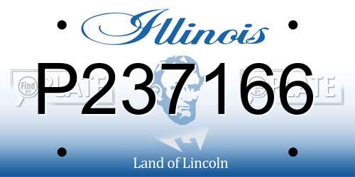 P237166 Illinois License Plate