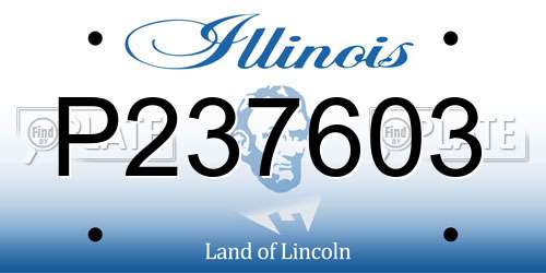 P237603 Illinois License Plate