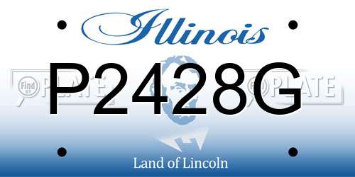 P2428G Illinois License Plate
