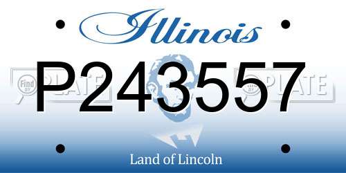 P243557 Illinois License Plate