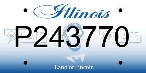 P243770 Illinois License Plate
