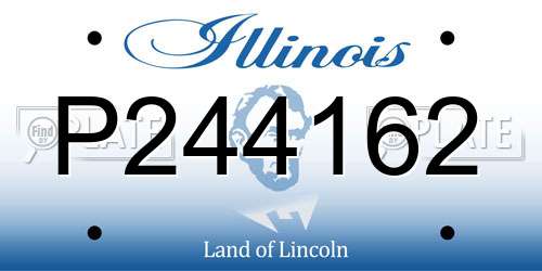 P244162 Illinois License Plate