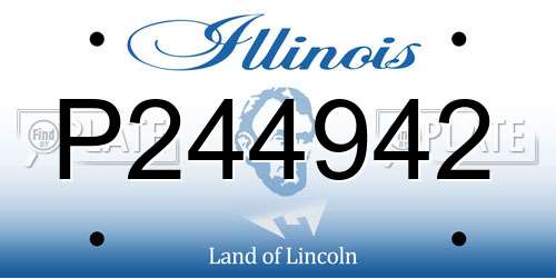 P244942 Illinois License Plate