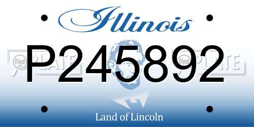 P245892 Illinois License Plate