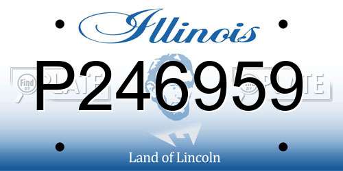 P246959 Illinois License Plate