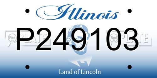 P249103 Illinois License Plate