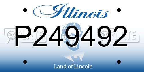 P249492 Illinois License Plate