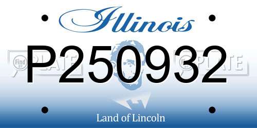 P250932 Illinois License Plate