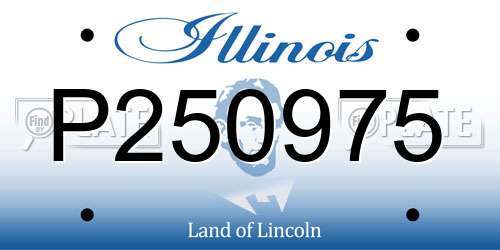 P250975 Illinois License Plate