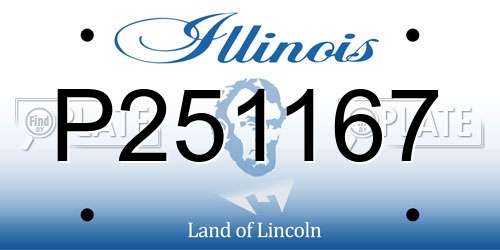 P251167 Illinois License Plate