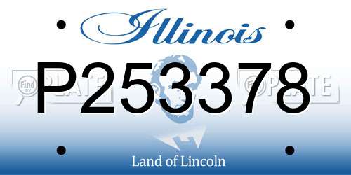 P253378 Illinois License Plate