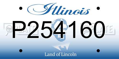 P254160 Illinois License Plate