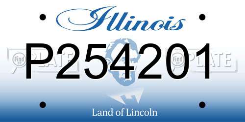 P254201 Illinois License Plate