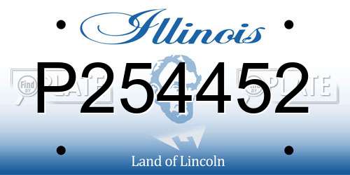 P254452 Illinois License Plate