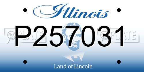 P257031 Illinois License Plate