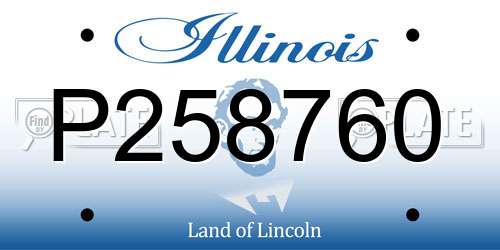 P258760 Illinois License Plate