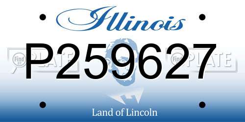 P259627 Illinois License Plate