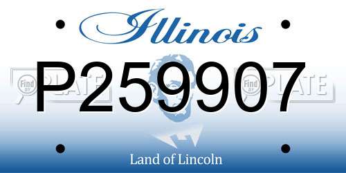 P259907 Illinois License Plate