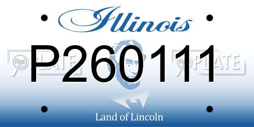 P260111 Illinois License Plate