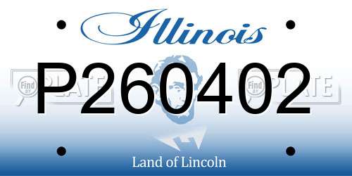 P260402 Illinois License Plate