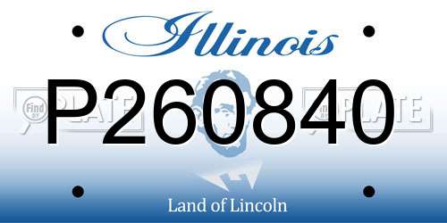 P260840 Illinois License Plate