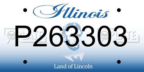 P263303 Illinois License Plate