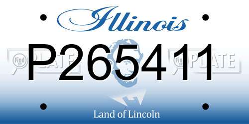 P265411 Illinois License Plate