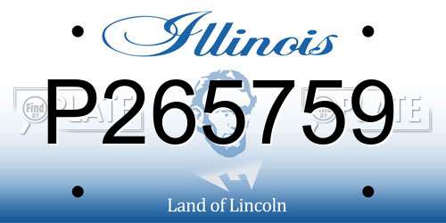 P265759 Illinois License Plate