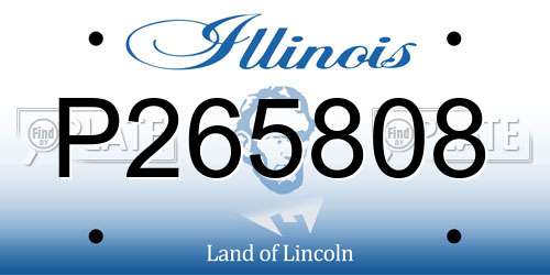 P265808 Illinois License Plate
