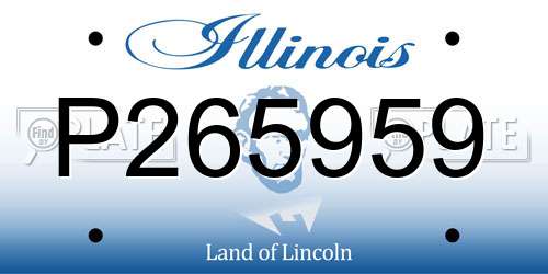 P265959 Illinois License Plate