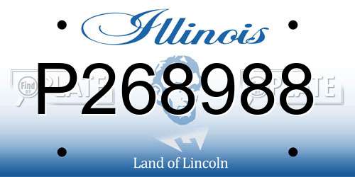 P268988 Illinois License Plate