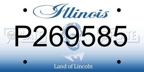 P269585 Illinois License Plate