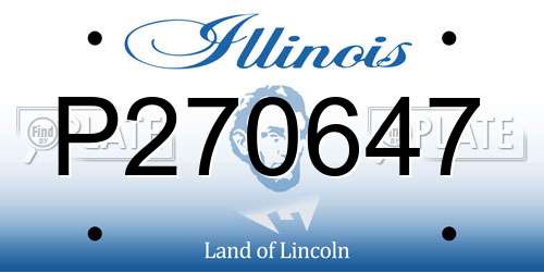 P270647 Illinois License Plate