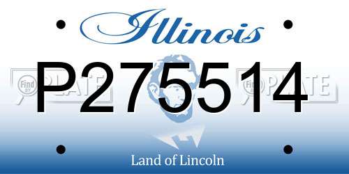 P275514 Illinois License Plate