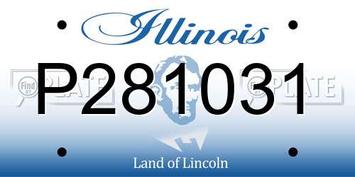 P281031 Illinois License Plate