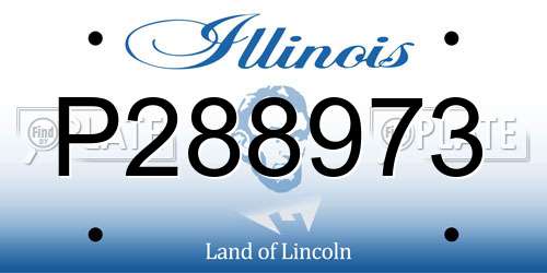 P288973 Illinois License Plate