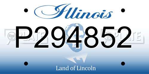 P294852 Illinois License Plate