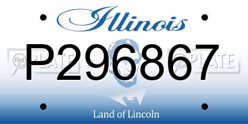 P296867 Illinois License Plate
