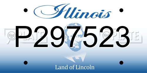 P297523 Illinois License Plate