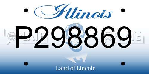 P298869 Illinois License Plate