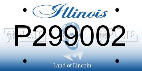 P299002 Illinois License Plate